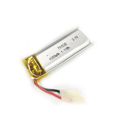 Купить IEC62133/KC Одобренная 3,7В Ли-полимерная батарея 300mAh Мощность 7*15*35 мм Размер Липо батарея Производство в сети