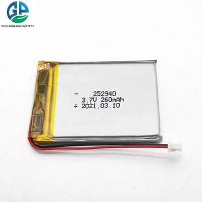 Купить Iec62133 252940 Литий полимерный аккумулятор 260mah 3.7v online manufacture