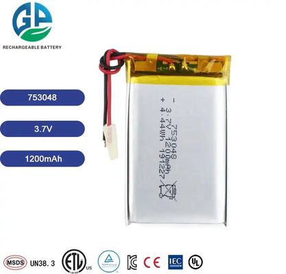 Купить KC одобрен 753048 1200mAh 3.7v перезаряжаемая липо батарея для монитора умной игрушки online manufacture