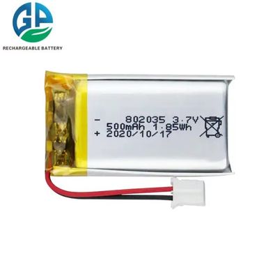 Купить KC одобрил Липо аккумулятор 802035 3.7v 500mah Литий полимерный аккумулятор online manufacture