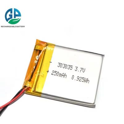 Купить 3.7V 250mAh 303035 Литий полимерный аккумулятор UL1642 IEC62133 KC CB одобренный перезаряжаемый аккумулятор LiPo online manufacture