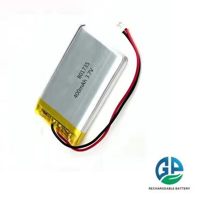 Купить Высокая скорость разряда литий полимер 801735 400mAh перезаряжаемый 3.7в для беспроводного интерфона Doobell Drone батарея online manufacture