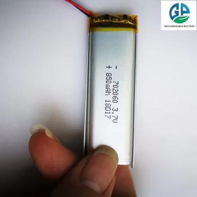Купить Высокая емкость 3.7V 850mAh Литий-ионный полимерный аккумулятор 500 раз Литий-ионный полимерный аккумулятор 702060 3.7v 850mah online manufacture