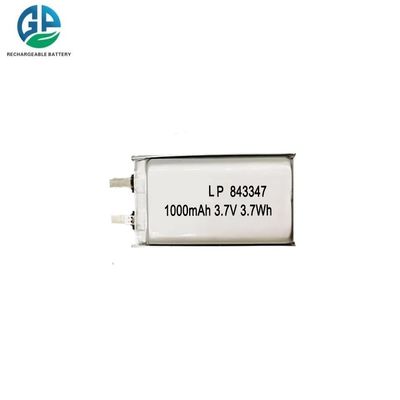 Купить Перезаряжаемая KC CE 3.7v 1000mah Липо аккумуляторы Литий-полимерный аккумулятор 843347 3.7v 1000mAh Липо литий-литий аккумулятор online manufacture
