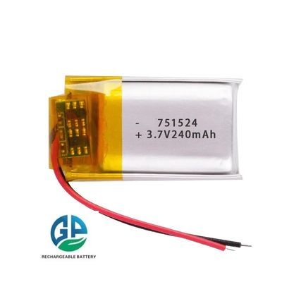 Купить Перезаряжаемые литий-полимерные элементы 10C 3.7V 240mAh 751525 751524 для мобильных устройств, зарядных устройств, Power Bank, GPS online manufacture