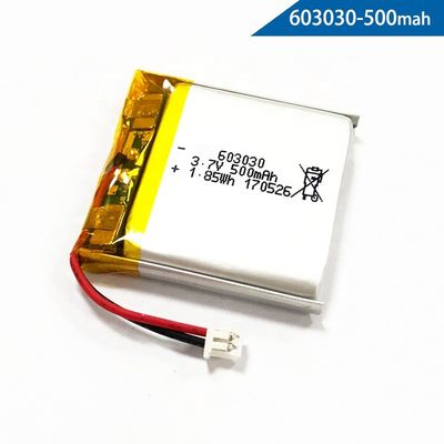 Купить IEC62133 3,7 блок батарей полимера лития вольта 500mAh 603030 online manufacture