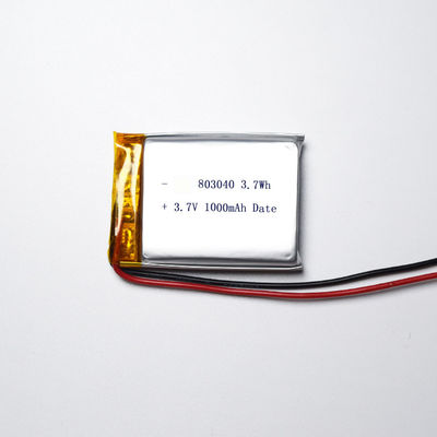 Купить IEC62133 UL одобренная 3,7V 1000mAh 803040 Литий полимер LiPo перезаряжаемая батарея online manufacture