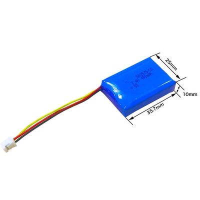 Перезаряжаемые 502535 блок батарей KC IEC62133 400mAh 7.4V Lipo одобрил