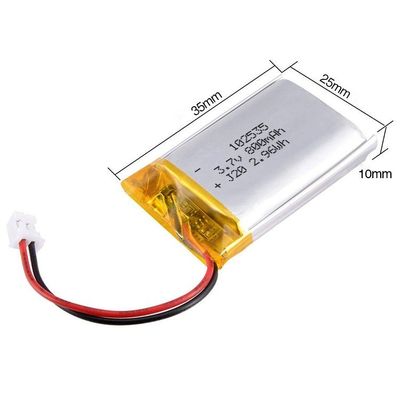 батареи полимера лития 3.7V 800mAh, 102535 блоков батарей полимера лития