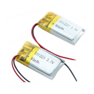 Перезаряжаемые небольшая батарея полимера лития размера 501220 3.7v 80mah для CB KC шлемофона BT