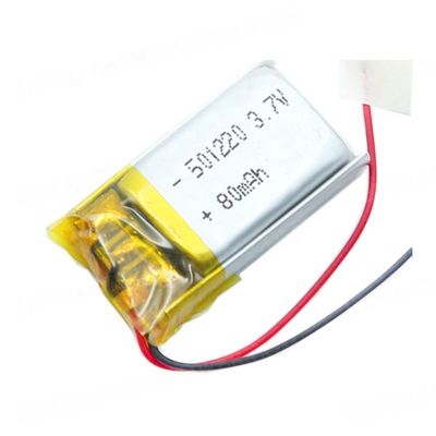 батарея лития полимера 80mAh 501220 3.7V KC с соединителем PCM провода