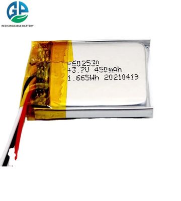 Батарея 3.7V 450mAh 1.665Wh 602530 полимера li KC перезаряжаемые