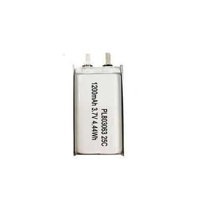 3.7V 1200mAh 25C Скорость разрядки IEC62133 UL одобрил литий-полимерный аккумулятор LiPo
