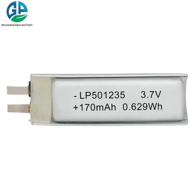 3.7V 170mAh литий полимерный аккумулятор с 500-кратной продолжительностью цикла перезаряжаемой батареи