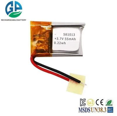 KC одобрил Липо аккумулятор 581013 3.7V 50mAh перезаряжаемая Ли-полимерная батарея