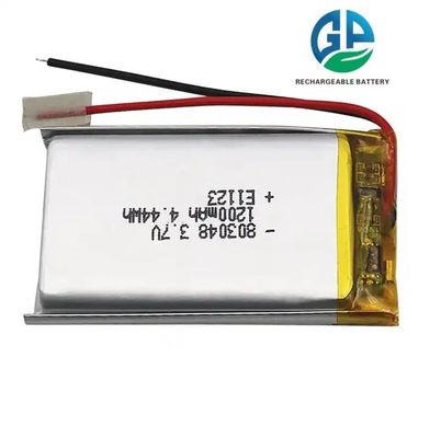 KC одобрил Липо аккумулятор 803048 3.7V 1200mAh 4.44wh перезаряжаемая Ли-полимерная батарея