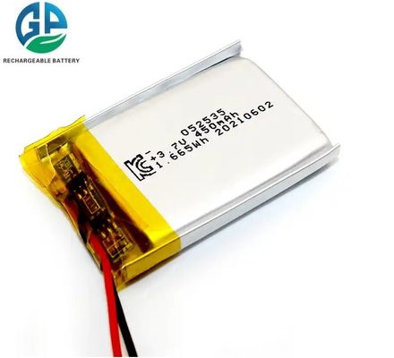 3.7V 450mah Lipo 502535 перезаряжаемая литий-ионная полимерная батарея 3,7 V для беспроводного продукта / ушного телефона Blue Tooth