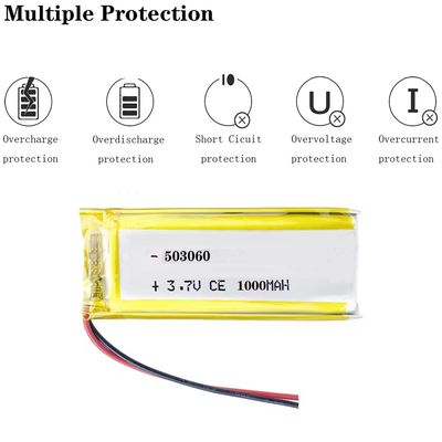 Перезаряжаемая KC CB IEC62133 Утверждена 503060 Литий полимерная батарея 1000mah 3.7v