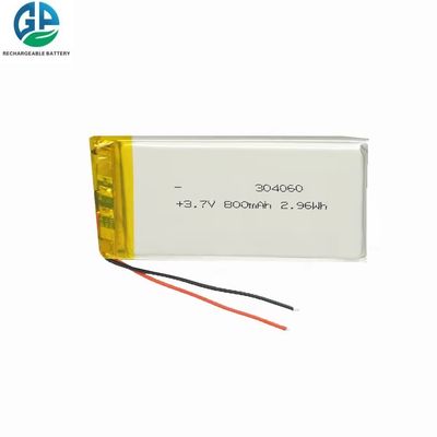 3.7V 800mah IEC62133 KC одобренный 304060 Литий полимерный аккумулятор 500-кратный срок службы