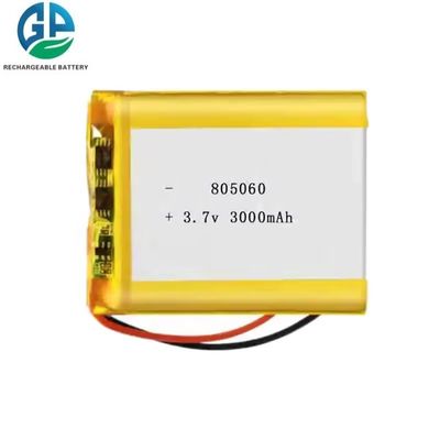 Высокотемпературный KC перезаряжаемый Lipo 805060 3.7v 3000mah Липо аккумуляторы на заказ Литийная батарея высокой емкости