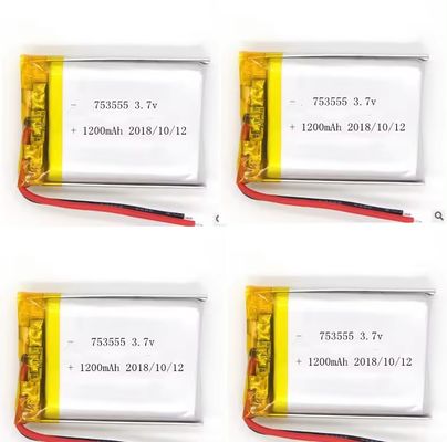 KC одобрен 1200mAh 3.7v Lipo аккумулятор перезаряжаемый 3.7v 1200mah 753555 Литий полимерный аккумулятор