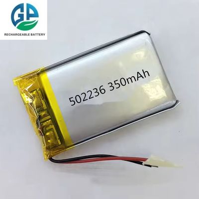 KC CE Одобрил 3.7V Ли Поли перезаряжаемая батарея 502236 3.7V 350mah 1.295wh Батарея OEM Литий-ионная батарея