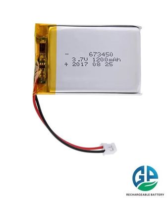 3.7v высокая емкость перезаряжаемая 1200mah 673450 полимерная литий-ионная батарея для потребительских электронных устройств