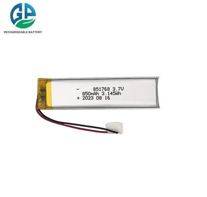 Высокая емкость 851768 3.7V 850mAh 1S1P Батарея Производство Литий-ионный полимер KC