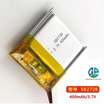 3.7V 582728 400mAh перезаряжаемая литий-ионная полимерная батарея с UN38.3 3.7v литий-полимерная батарея