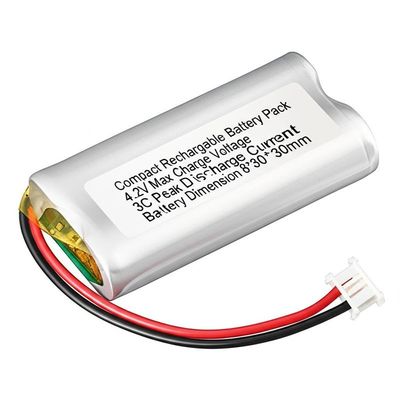 Компактный аккумулятор с перезаряжаемой батареей 4.2V Максимальное напряжение зарядки 3C Пиковый ток разряда 8 * 30 * 30 мм с полимерной литиевой батареей PCB
