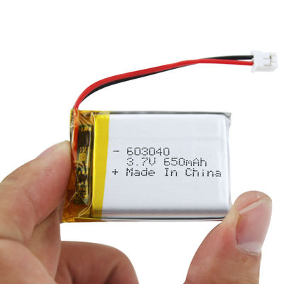 IEC62133 Сертифицированная 3,7V 650mAh Lipo батарея 603040 перезаряжаемая литий полимерная батарея