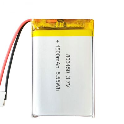 Аккумулятор Lipo 3,7 В 1500 мАч с 500 циклами зарядки, перезаряжаемая литий-полимерная аккумуляторная батарея