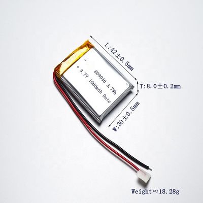 Полимер UN38.3 1C 803040 лития 3,7 батарея v 1000mah Lipo